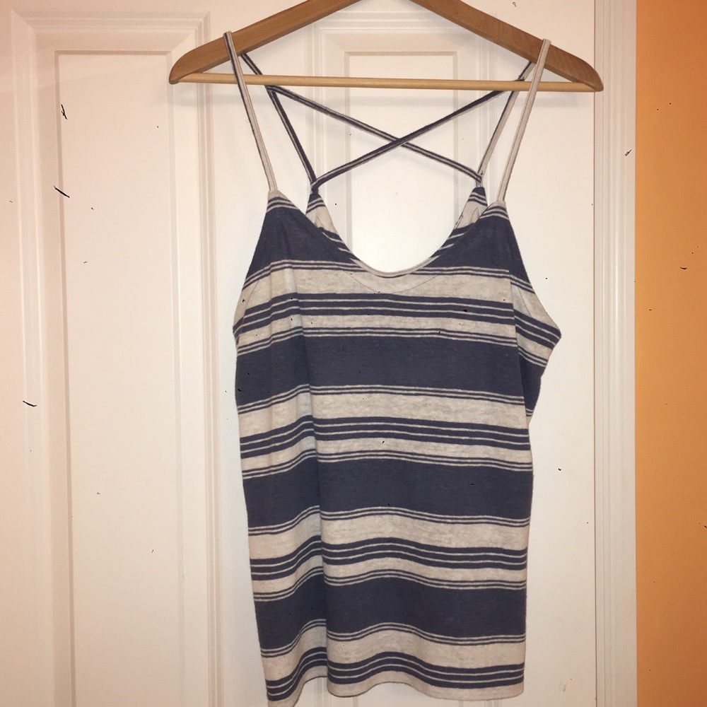 Blur&white stripped tank top